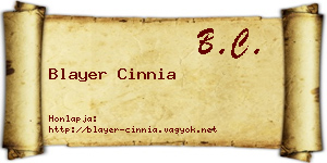 Blayer Cinnia névjegykártya